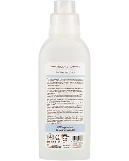 Officina Naturae Ammorbidente Naturale - Senza Profumo - 500ml Detergenti per Bucato