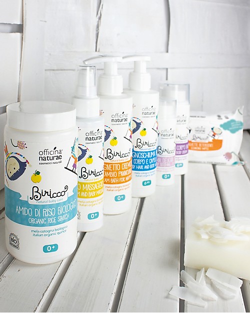 Officina Naturae Bagnetto Cremoso alla Mela Cotogna Bio, 200 ml - Adatto per il cambio pannolino Shampoo e Prodotti per il Bagnetto