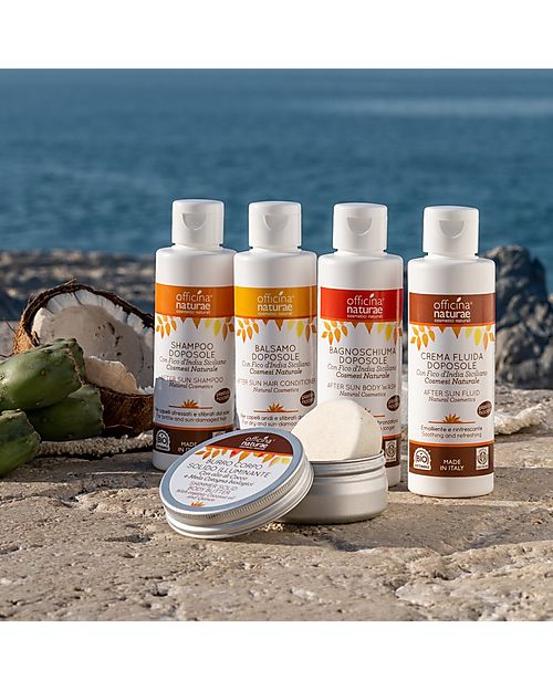 Officina Naturae Bagnoschiuma Doposole - Deterge e Aiuta a Mantenere l'Abbronzatura - Ecoflacone 150 ml Solari
