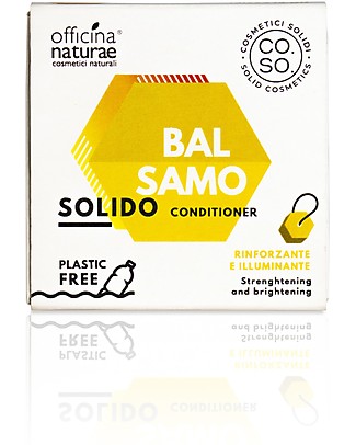 Officina Naturae Balsamo Solido Rinforzante ed Illuminante alla Betulla e Castagna, 64 gr - Senza plastica! Bagno Doccia Shampoo