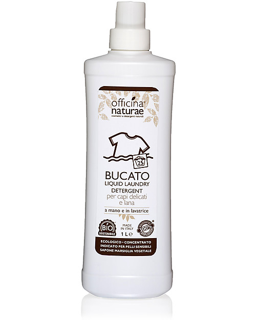 Officina Naturae Bio Detersivo Liquido per Bucato a mano e in Lavatrice Concentrato, 1 lt - Adatto anche a lana e capi delicati Detergenti per Bucato