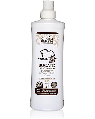 Officina Naturae Bio Detersivo Liquido per Bucato a mano e in Lavatrice Concentrato, 1 lt - Adatto anche a lana e capi delicati Profumatori