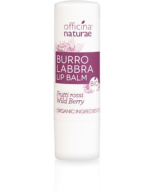 Officina Naturae Burro Labbra Bio, Frutti Rossi - Addolcente Creme Viso
