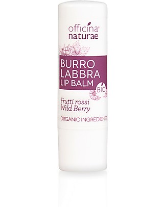Officina Naturae Burro Labbra Bio, Frutti Rossi - Addolcente Viso