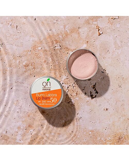 Officina Naturae Burro Labbra onSun - SPF 50 - Protezione Alta - Vasetto di Alluminio Solari