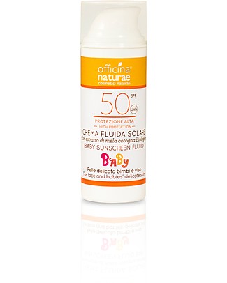 Officina Naturae Crema Fluida Solare Baby SPF 50, Airless - 50 ml Solari