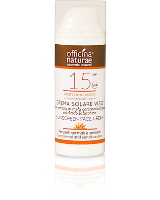 Officina Naturae Crema Fluida Solare Viso SPF 15, Airless - 50 ml Solari