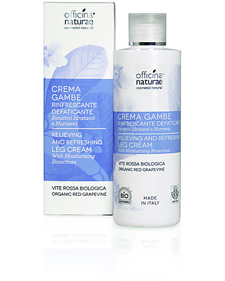 Officina Naturae Crema Gambe alla Vite Rossa Bio, 200 ml - Rinfrescante e defaticante Creme e Olii
