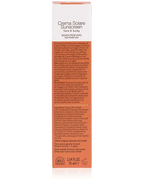 Officina Naturae Crema Solare Fluida Viso e Corpo SPF 30 - 75 ml Solari