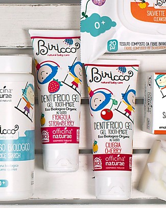 Officina Naturae Dentifricio Gel Bio, Ciliegia - 75 ml Dentifricio e Spazzolini