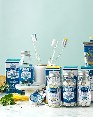 Officina Naturae Dentifricio in Pastiglie - Limone - 115 Pastiglie - Biosostenibile e Plastic Free! Viso