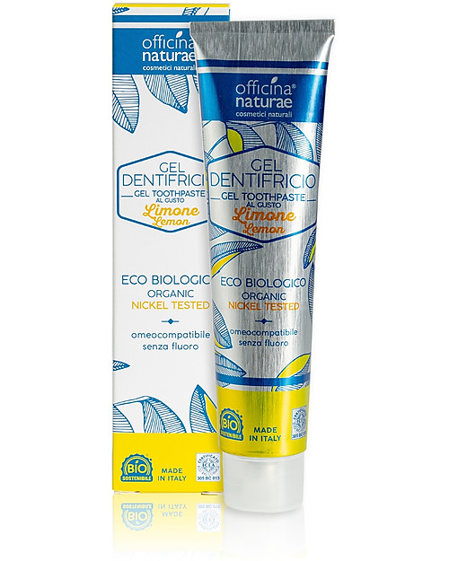 Officina Naturae Dentifricio Naturale - gusto Limone - Nuovo Tubetto in Alluminio - Plastic Free! Dentifrici
