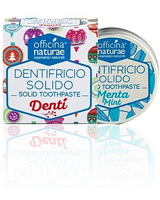 Officina Naturae Dentì - Dentifricio da Viaggio in Pastiglie - Menta - 21 Pastiglie - Plastic Free! Dentifrici