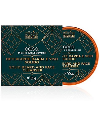Officina Naturae Detergente Barba e Viso Solido, 40 gr - Senza Plastica! Viso