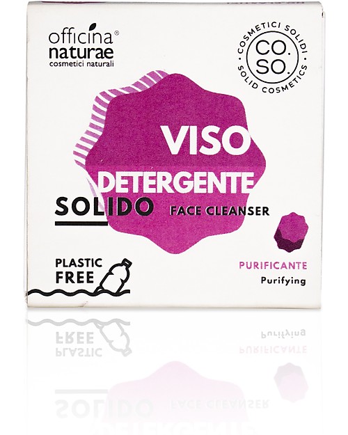 Officina Naturae Detergente Solido Viso Purificante alla Mora e Mela, 50 gr - Senza plastica! Creme Viso