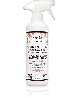Officina Naturae Detergente Spray Igienizzante Superfici - Profumato all'Arancia Detergenza Casa