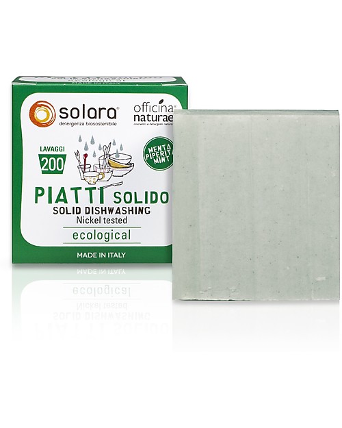 Officina Naturae Detersivo Piatti Solido alla Menta Piperita - 180 gr - Senza plastica! Stoviglie