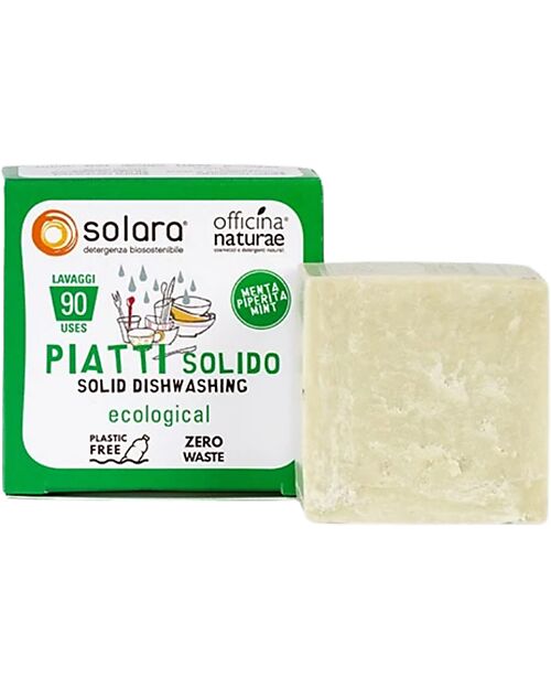 Officina Naturae Detersivo Piatti Solido alla Menta Piperita - 80 gr - Senza plastica! Stoviglie