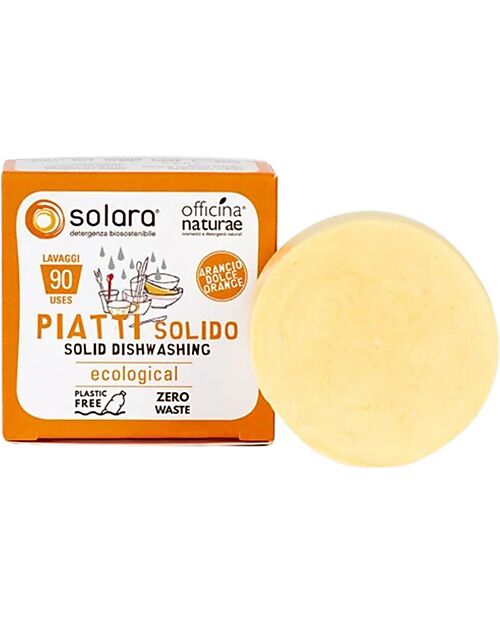 Officina Naturae Detersivo Piatti Solido all'Arancio Dolce - 80 gr - Senza plastica! Stoviglie