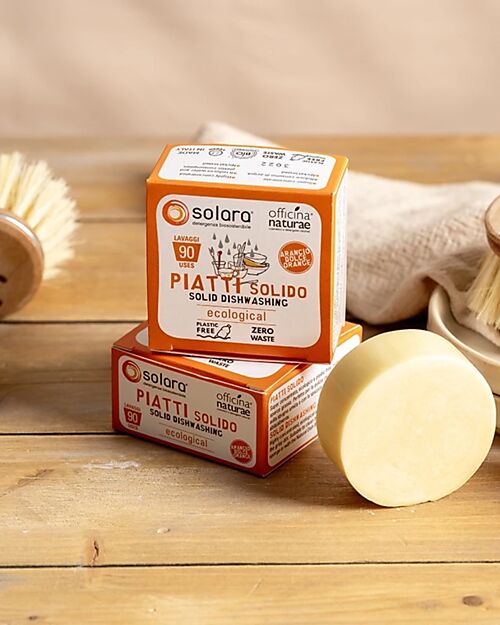 Officina Naturae Detersivo Piatti Solido all'Arancio Dolce - 80 gr - Senza plastica! Stoviglie