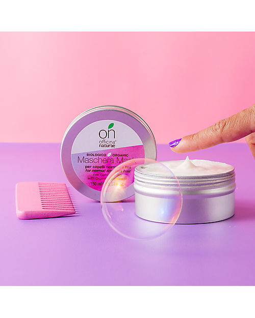Officina Naturae Maschera Capelli Normali e Fini - Sambuco e Viola Bio - 150ml - Certificato AIAB Cura dei Capelli