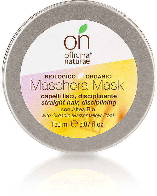 Officina Naturae Maschera Disciplinante Capelli Lisci - Mandorla Dolce ed Altea Bio - 150ml - Certificato AIAB Cura dei Capelli