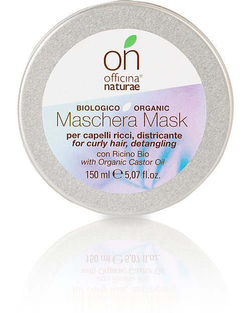 Officina Naturae Maschera Districante Capelli Ricci - Olio di Ricino ed Avena Bio - 150ml - Certificato AIAB Cura dei Capelli