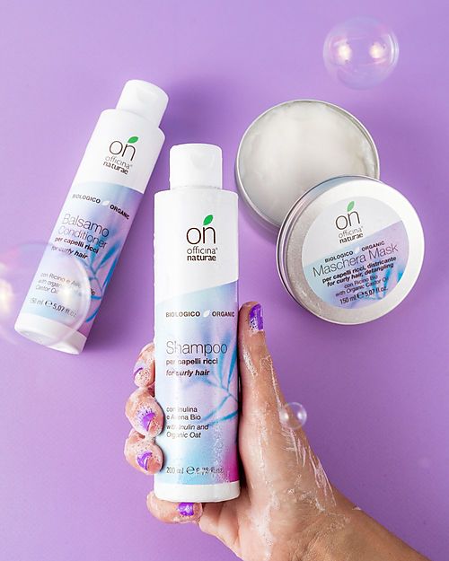 Officina Naturae Maschera Districante Capelli Ricci - Olio di Ricino ed Avena Bio - 150ml - Certificato AIAB Cura dei Capelli