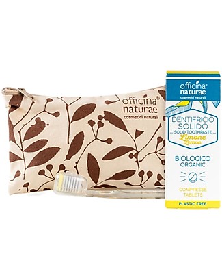 Officina Naturae Mini-Kit GialloLimone: Dentifricio - Spazzolino - Pochette Viso
