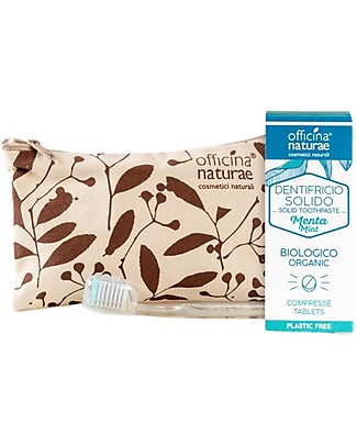 Officina Naturae Mini-Kit PuraMenta: Dentifricio - Spazzolino - Pochette Viso