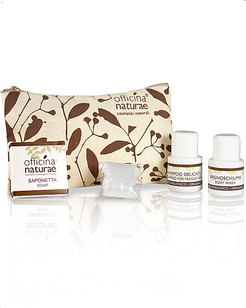 Officina Naturae Mini-Kit Viaggio: Bagnoschiuma - Shampoo - Sapone - Cuffia Creme e Olii