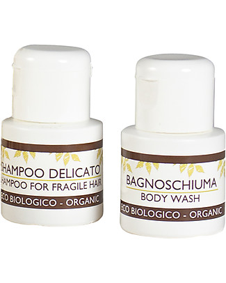 Officina Naturae Mini-Kit Viaggio: Bagnoschiuma - Shampoo - Sapone - Cuffia Detergenza