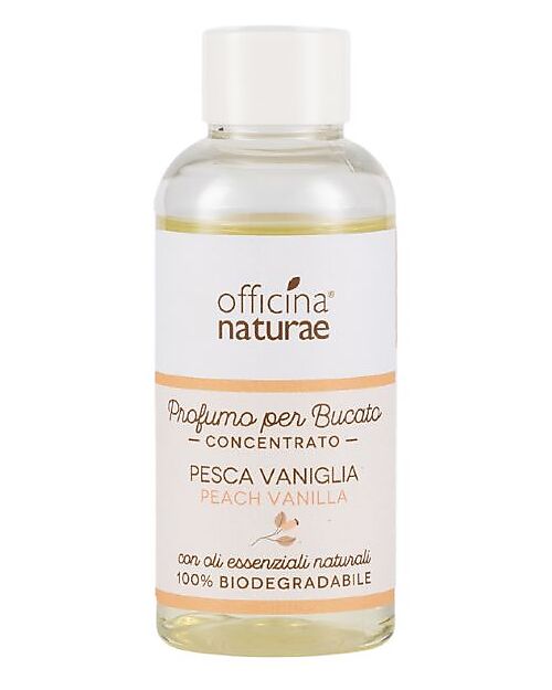 Officina Naturae Profumo per Bucato Concentrato - Pesca Vaniglia - con Oli Essenziali Naturali - 100ml Detergenti per Bucato