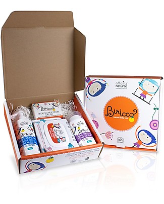 Officina Naturae Set Regalo Baby Biricco 6m - Comprende 4 fantastici prodotti bio per il bebè! Kit Toilette Neonato