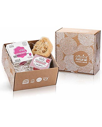 Officina Naturae Set Regalo CO.SO. Pura Vanità - Detergente Viso Solido + Deodorante Solido + Luffa Porta Cosmesi Solida Bagno Doccia Shampoo