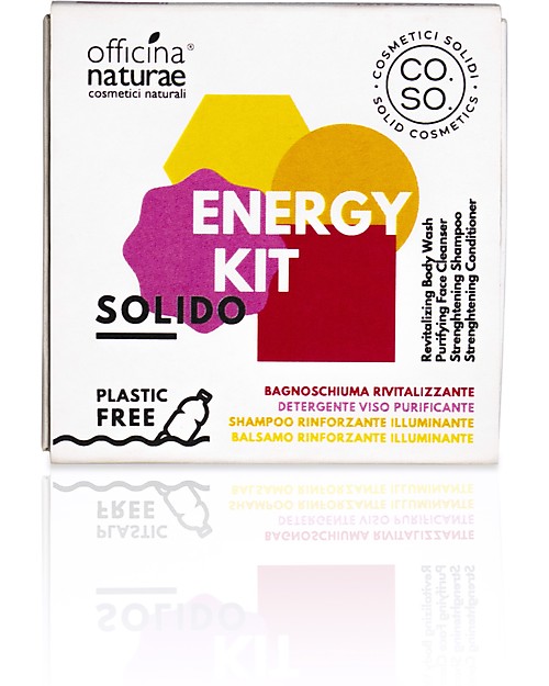 Officina Naturae Set Regalo Cosmesi Solida Energy Kit - 4 prodotti minisize senza plastica! Creme e Olii