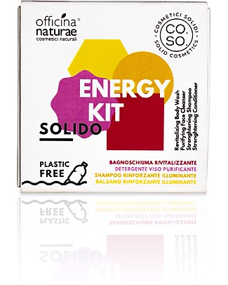 Officina Naturae Set Regalo Cosmesi Solida Energy Kit - 4 prodotti minisize senza plastica! Set regalo