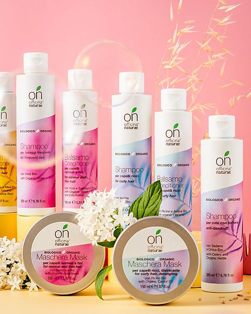 Officina Naturae Shampoo Capelli Ricci - Avena Bio e Proteine del Grano - 200ml - Certificato AIAB Bagno Doccia Shampoo