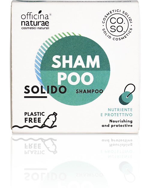 Officina Naturae Shampoo Solido Nutriente e Protettivo all'Avena e Noce, 64 gr - Senza plastica! Bagno Doccia Shampoo