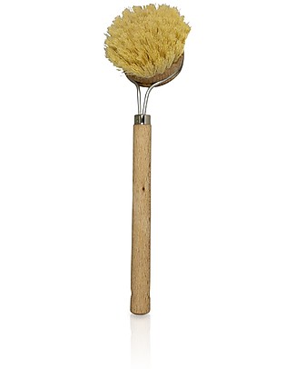 Officina Naturae Spazzola per Piatti con Manico - Legno e Fibra Vegetale - Senza plastica! Stoviglie