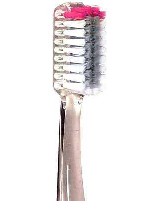 Officina Naturae Spazzolino Bimbi Biodegradabile - con Morbide Setole - Fucsia Dentifricio e Spazzolini