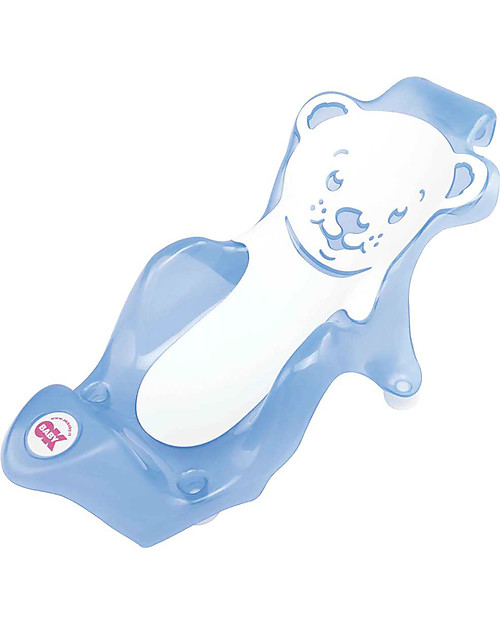 OKbaby Sdraietta da Bagno Baby Buddy, Blu e Bianco -  con Gomma Antiscivolo! Vaschette e Accessori