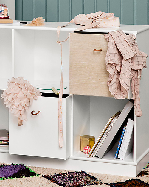 Oliver Furniture 3 Contenitori per Scaffali della Linea Wood, Quercia/Bianco - Double Face! Mensole