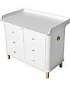Oliver Furniture Cassettiera/Fasciatoio 6 Cassetti Linea Wood - Piano amovibile, perfetta anche per gli adulti! Fasciatoi