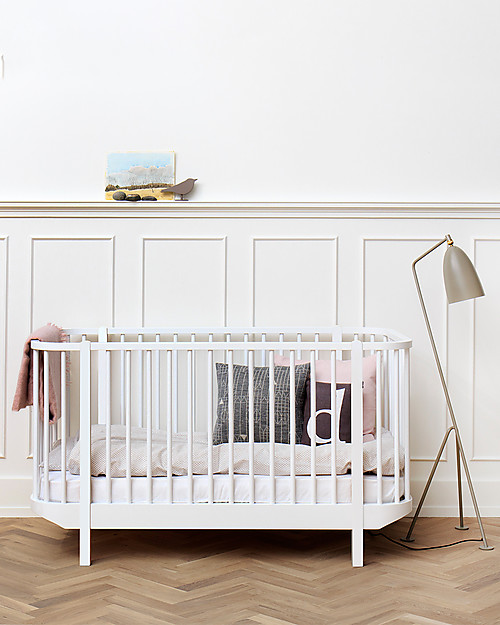 Oliver Furniture Lettino con Sbarre linea Wood, Bianco, 140x70 cm - Struttura modulare e trasformabile Letti Trasformabili