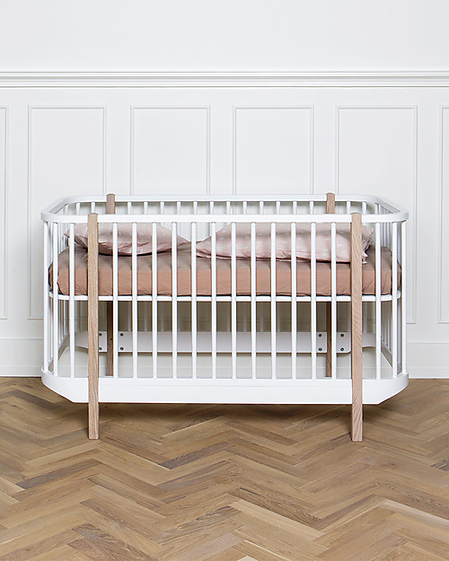 Oliver Furniture Lettino con Sbarre linea Wood, Bianco, 140x70 cm - Struttura modulare e trasformabile Letti Trasformabili