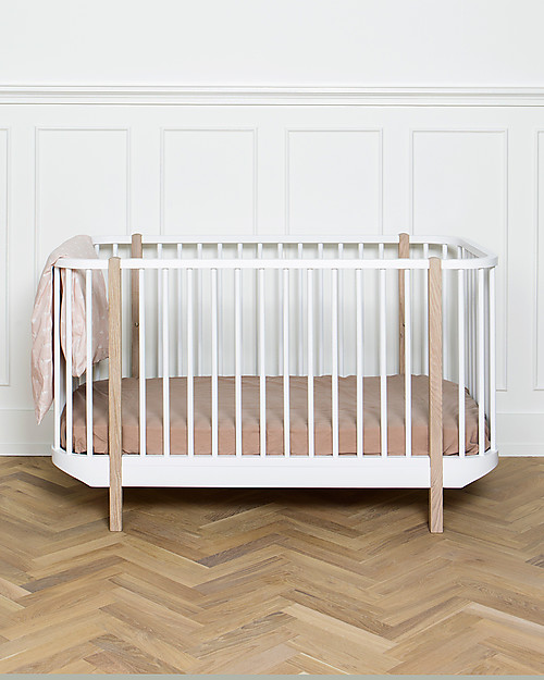 Oliver Furniture Lettino con Sbarre linea Wood, Bianco, 140x70 cm - Struttura modulare e trasformabile Letti Trasformabili