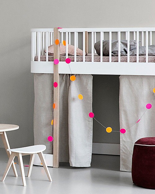 Oliver Furniture Letto a Soppalco Basso, linea Wood, Quercia, 90x200 cm - Struttura modulare e trasformabile Letti Trasformabili