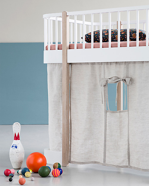 Oliver Furniture Letto a Soppalco Basso, linea Wood, Quercia, 90x200 cm - Struttura modulare e trasformabile Letti Trasformabili