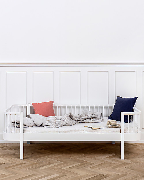 Oliver Furniture Letto-divano in Legno linea Wood, Bianco, 90x200 cm - Struttura modulare e trasformabile Letti Trasformabili